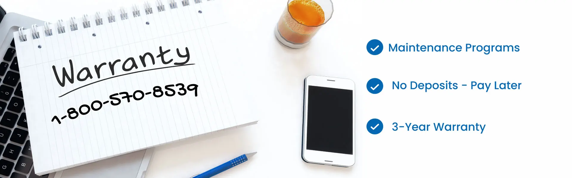 Warranty and Maintenance Top Banner